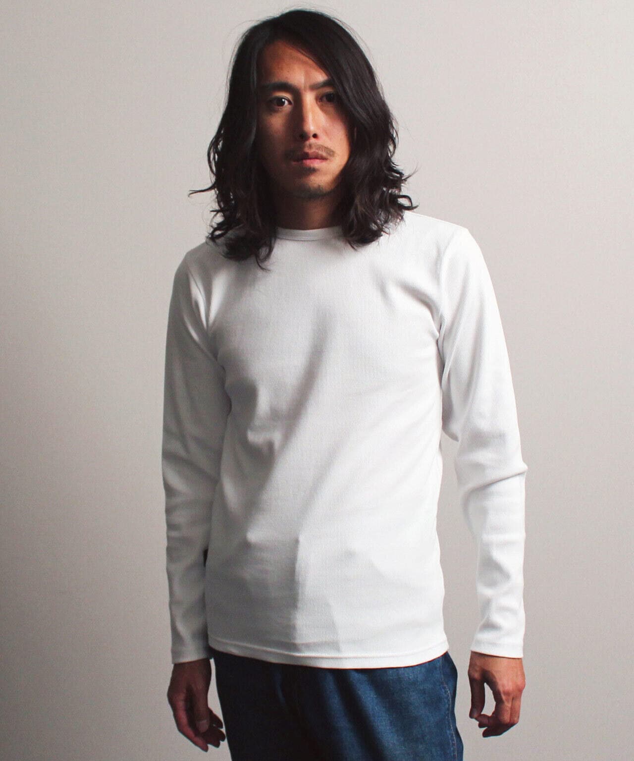 《DAILY/デイリー》RIB L/S CREW NECK T-SHIRT/リブ 長袖 クルーネック Tシャツ  デイリーウェア