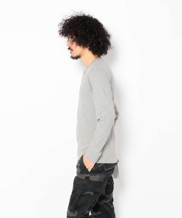 《DAILY/デイリー》RIB L/S HENLEY NECK T-SHIRT/リブ 長袖 ヘンリーネック Tシャツ  デイリーウェア