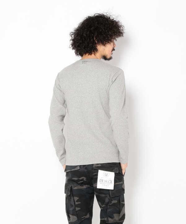 《DAILY/デイリー》RIB L/S HENLEY NECK T-SHIRT/リブ 長袖 ヘンリーネック Tシャツ  デイリーウェア