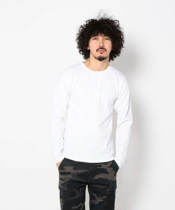 《DAILY/デイリー》RIB L/S HENLEY NECK T-SHIRT/リブ 長袖 ヘンリーネック Tシャツ  デイリーウェア