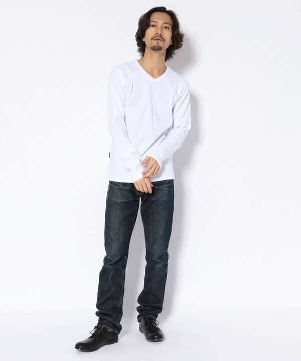 《DAILY/デイリー》MINI WAFFLE V NECK T-SHIRT/ミニワッフル 長袖 Vネック Tシャツ