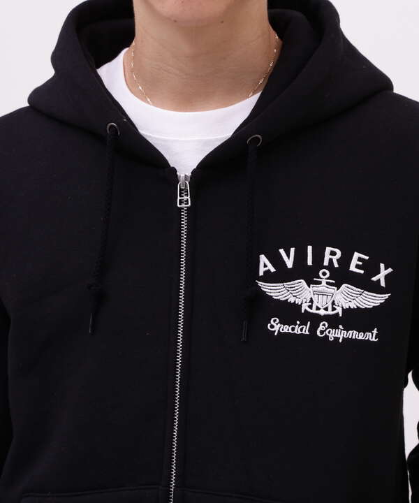 VARSITY LOGO SWEAT ZIP UP PARKA /バーシティ ロゴ スウェット ジップアップ パーカー