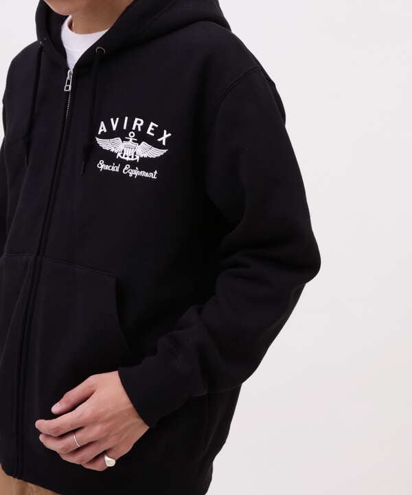 VARSITY LOGO SWEAT ZIP UP PARKA /バーシティ ロゴ スウェット ジップアップ パーカー