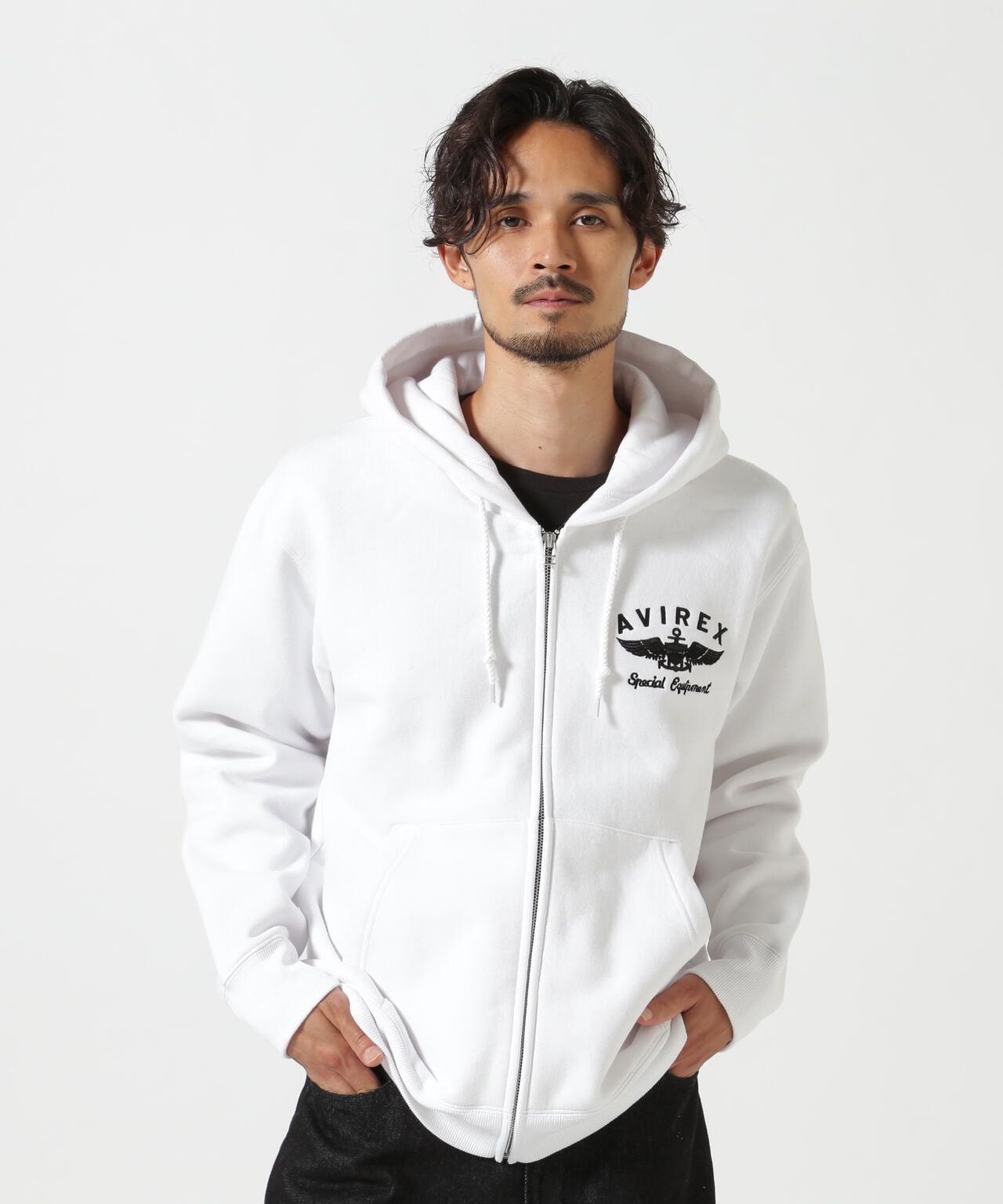 VARSITY LOGO SWEAT ZIP UP PARKA /バーシティ ロゴ スウェット ジップアップ パーカー | AVIREX (  アヴィレックス ) | US ONLINE STORE（US オンラインストア）