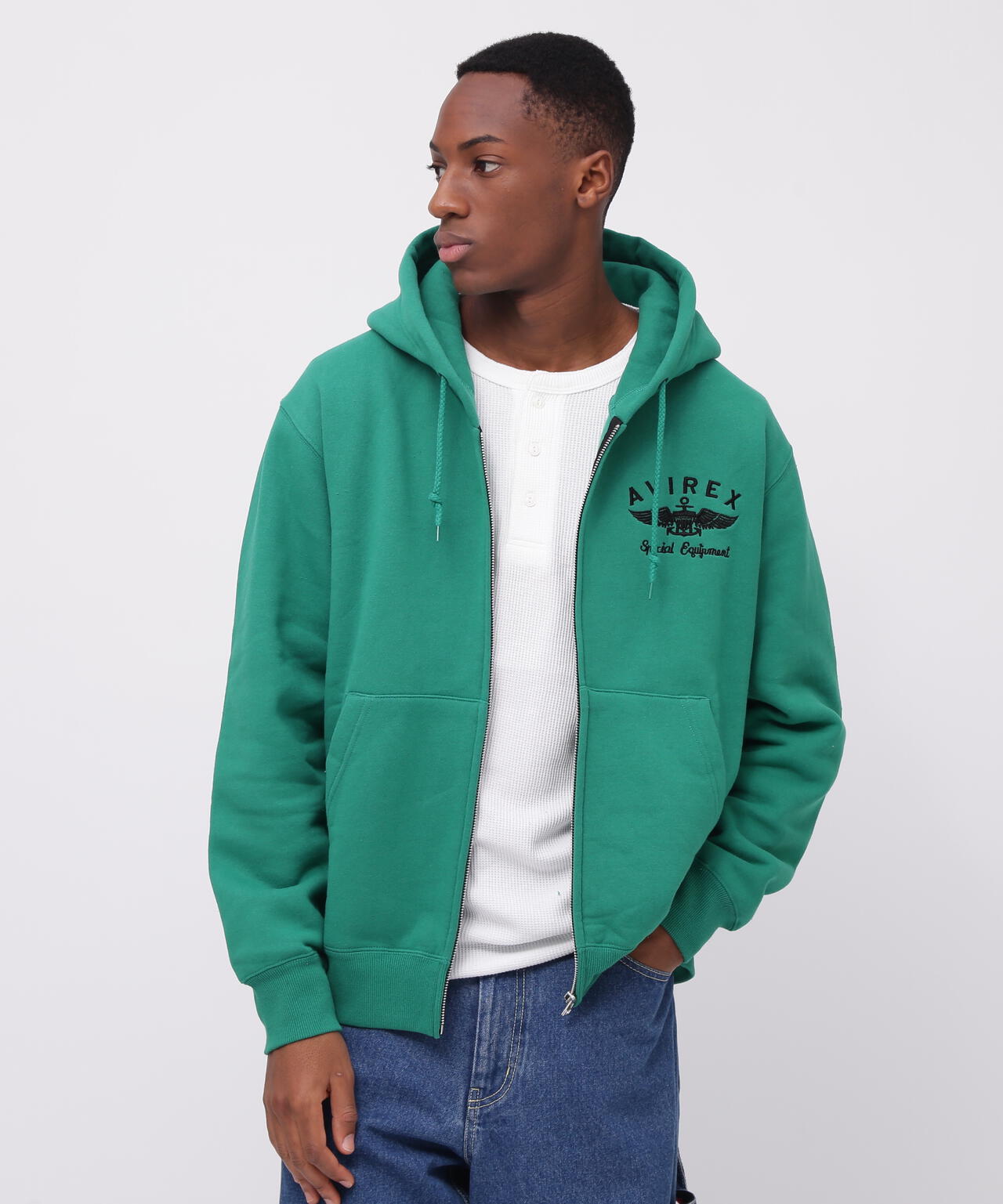 VARSITY LOGO SWEAT ZIP UP PARKA /バーシティ ロゴ スウェット ジップアップ パーカー | AVIREX (  アヴィレックス ) | US ONLINE STORE（US オンラインストア）