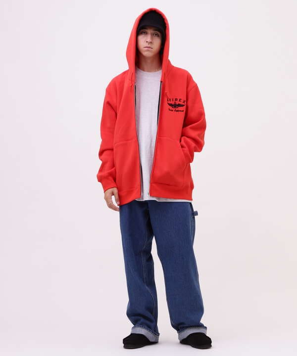 VARSITY LOGO SWEAT ZIP UP PARKA /バーシティ ロゴ スウェット ジップアップ パーカー