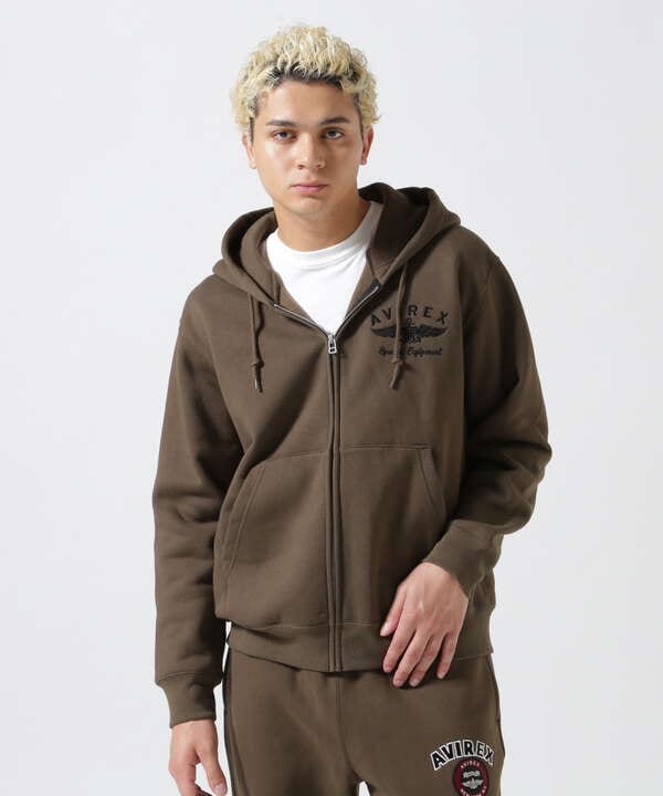 VARSITY LOGO SWEAT ZIP UP PARKA /バーシティ ロゴ スウェット ジップアップ パーカー