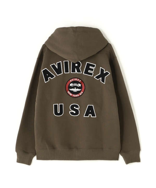 VARSITY LOGO SWEAT ZIP UP PARKA /バーシティ ロゴ スウェット ジップアップ パーカー