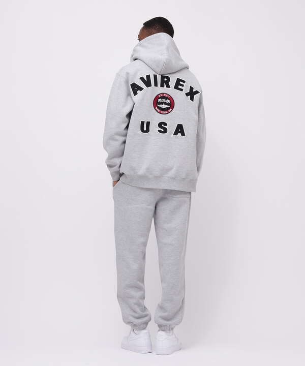 VARSITY LOGO SWEAT ZIP UP PARKA /バーシティ ロゴ スウェット ジップアップ パーカー