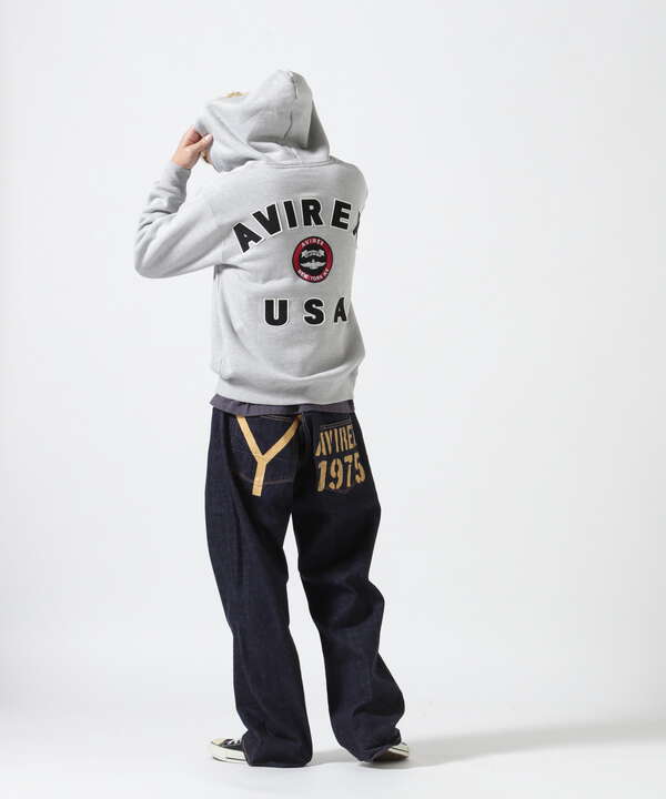 VARSITY LOGO SWEAT ZIP UP PARKA /バーシティ ロゴ スウェット ジップアップ パーカー