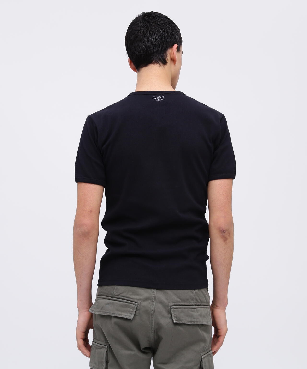 《DAILY/デイリー》RIB S/S V-NECK T-SHIRT/リブ 半袖 ブイネック Tシャツ  デイリーウェア