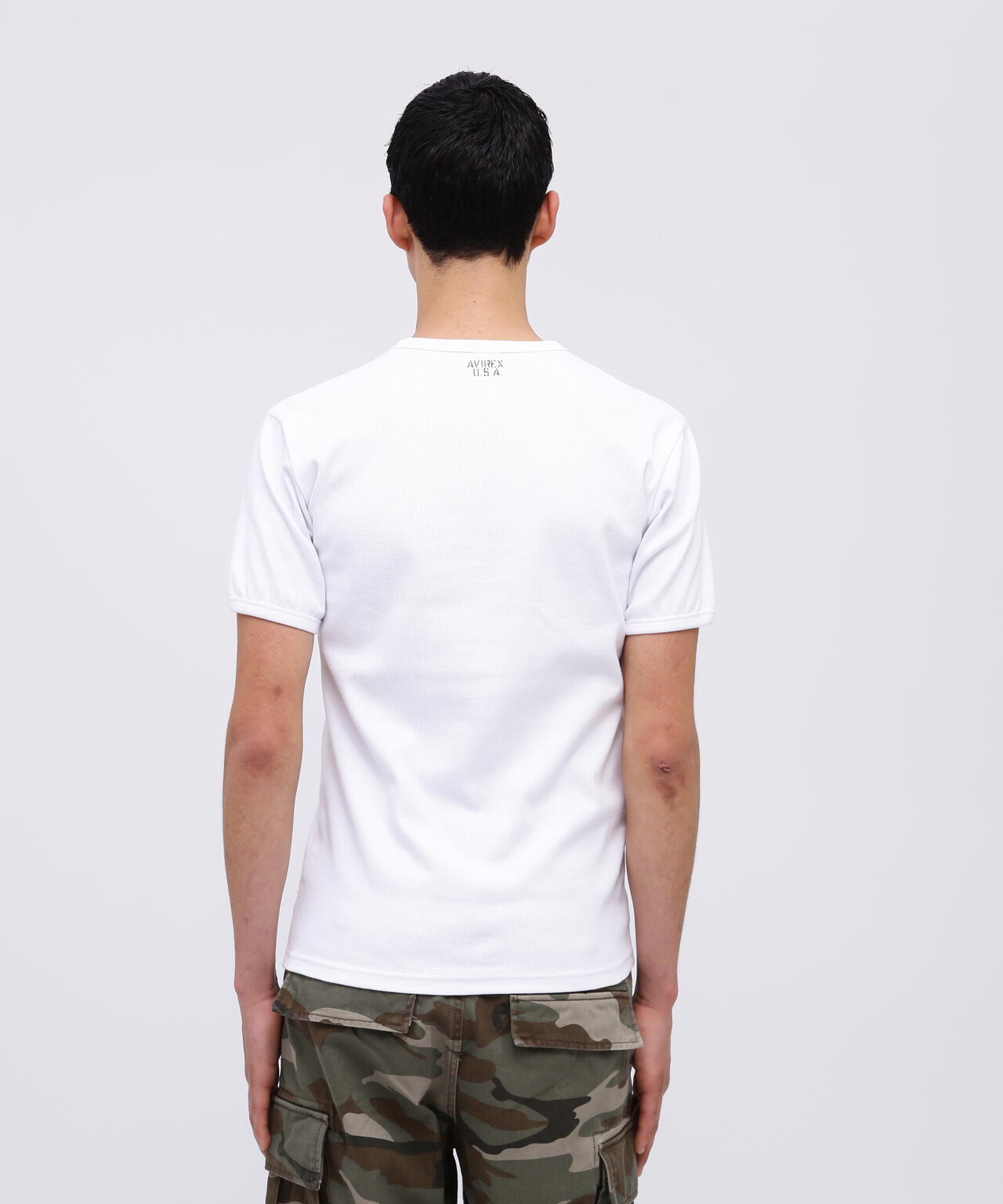 DAILY》RIB S/S V-NECK T-SHIRT/リブ 半袖 ブイネック Tシャツ