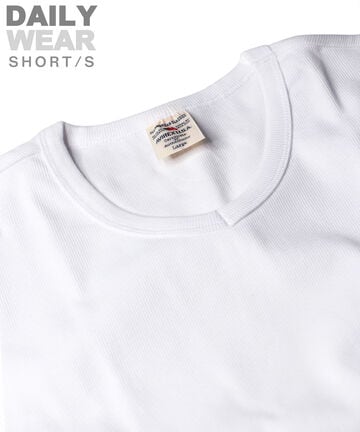 《DAILY/デイリー》RIB S/S V-NECK T-SHIRT/リブ 半袖 ブイネック Tシャツ  デイリーウェア