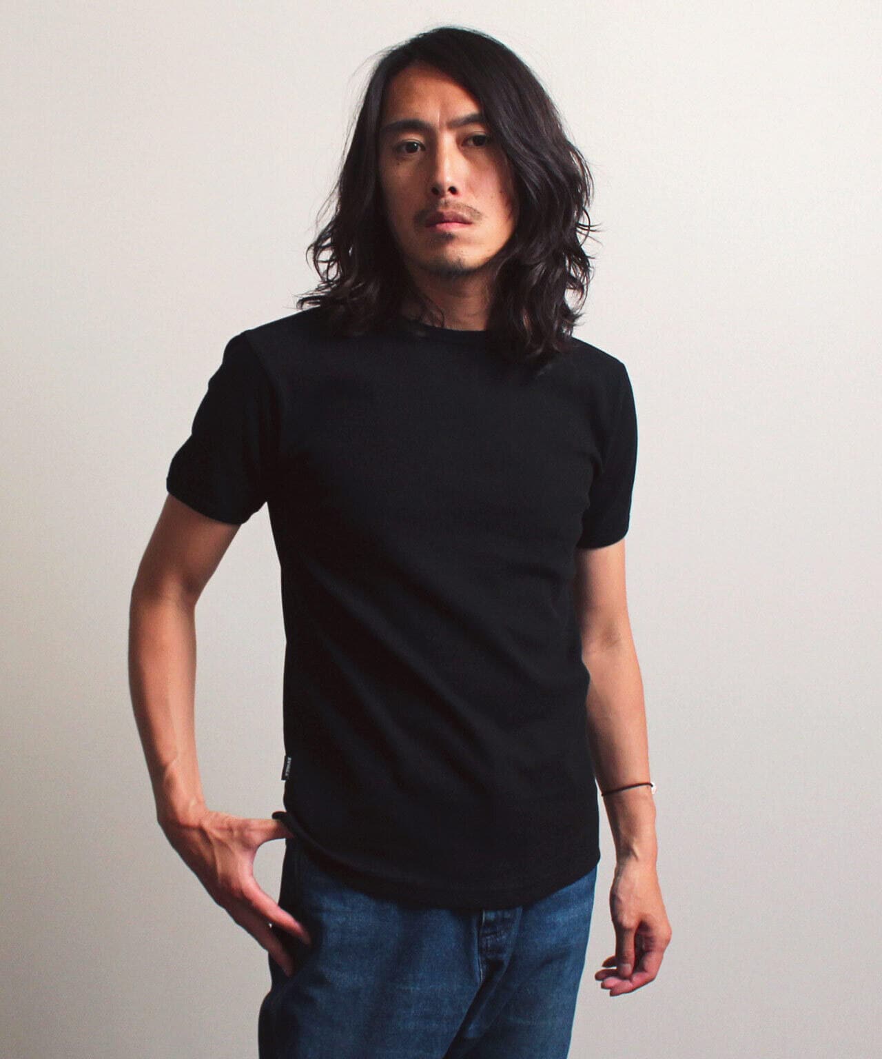 《DAILY/デイリー》RIB S/S CREW NECK T-SHIRT/リブ 半袖 クルーネック Tシャツ  デイリーウェア