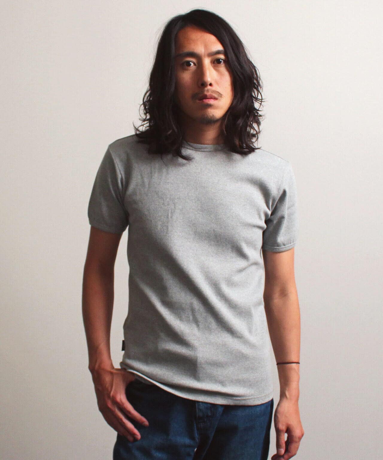 《DAILY/デイリー》RIB S/S CREW NECK T-SHIRT/リブ 半袖 クルーネック Tシャツ  デイリーウェア