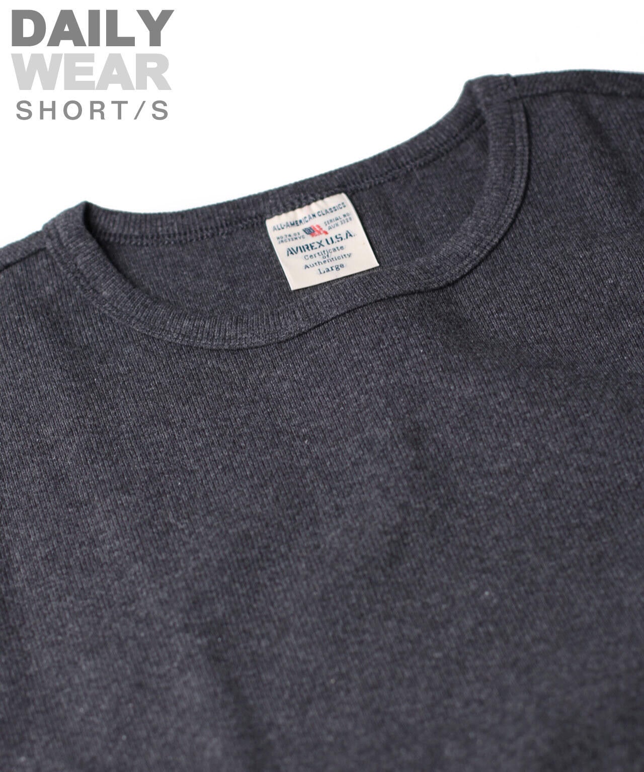 《DAILY/デイリー》RIB S/S CREW NECK T-SHIRT/リブ 半袖 クルーネック Tシャツ  デイリーウェア