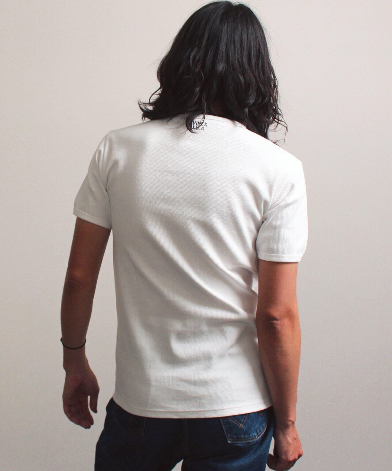 《DAILY/デイリー》RIB S/S HENLEY NECK T-SHIRT/リブ 半袖 ヘンリーネック Tシャツ  デイリーウェア