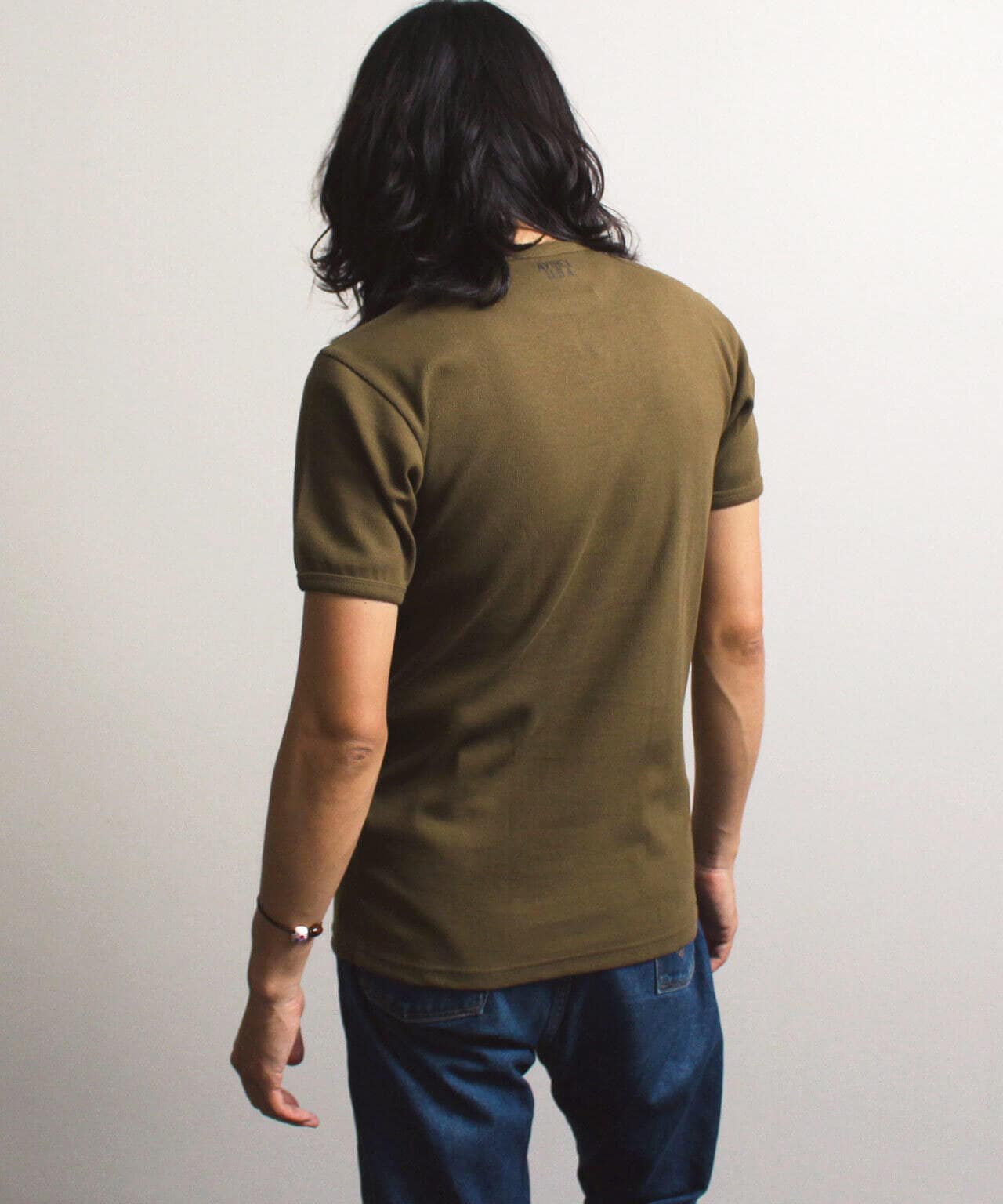 《DAILY/デイリー》RIB S/S HENLEY NECK T-SHIRT/リブ 半袖 ヘンリーネック Tシャツ  デイリーウェア