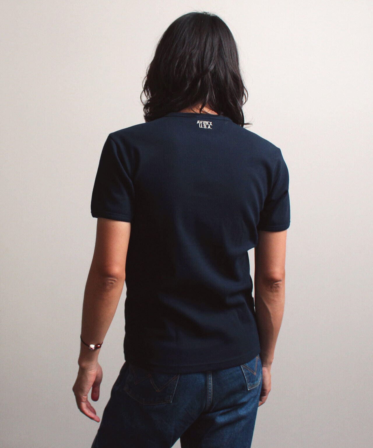 《DAILY/デイリー》RIB S/S HENLEY NECK T-SHIRT/リブ 半袖 ヘンリーネック Tシャツ  デイリーウェア