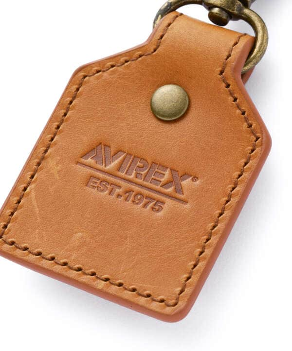 AVIREX KEY HOLDER EMBOSSED LEATHER / アヴィレックス キーホルダー エンボス レザー