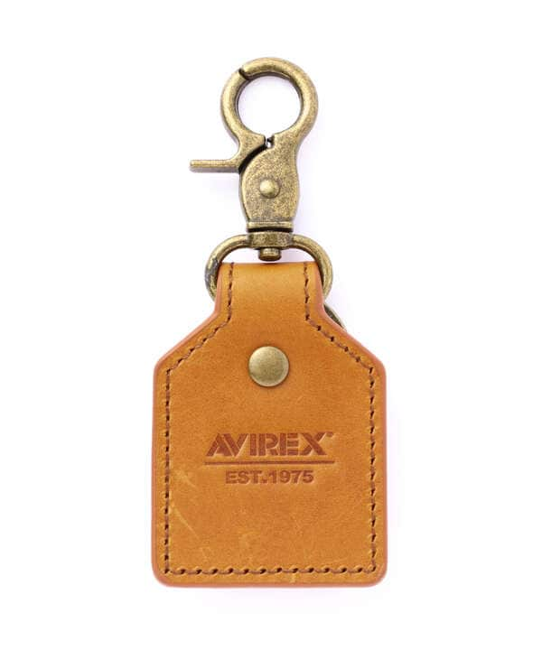 AVIREX KEY HOLDER EMBOSSED LEATHER / アヴィレックス キーホルダー エンボス レザー