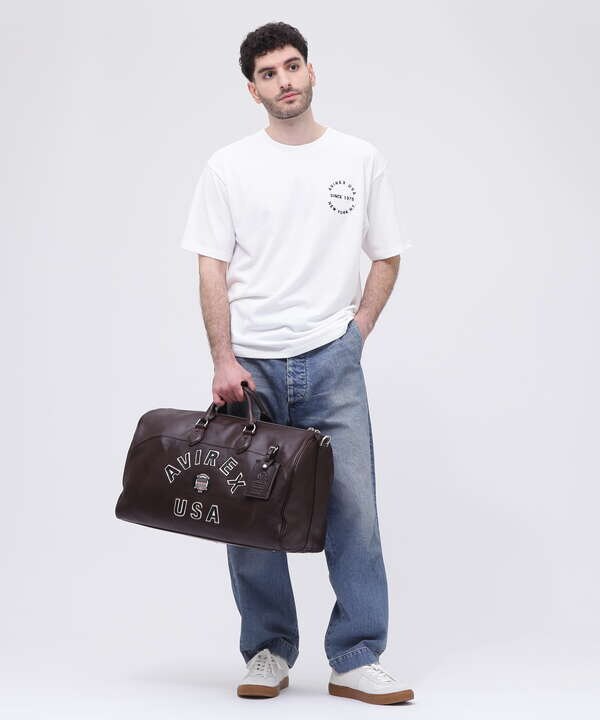 《直営店別注》VARSITY LEATHER DUFFLE BAG / バーシティレザー　ダッフル バッグ