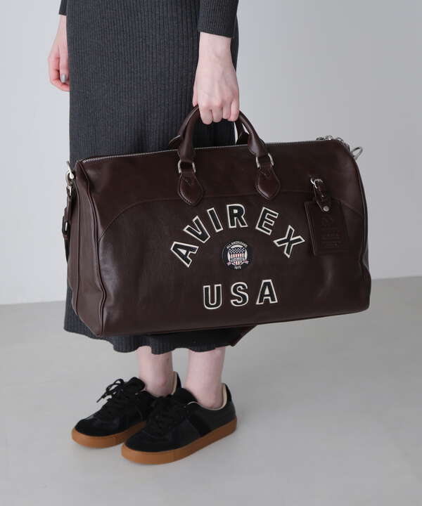 《直営店別注》VARSITY LEATHER DUFFLE BAG / バーシティレザー　ダッフル バッグ