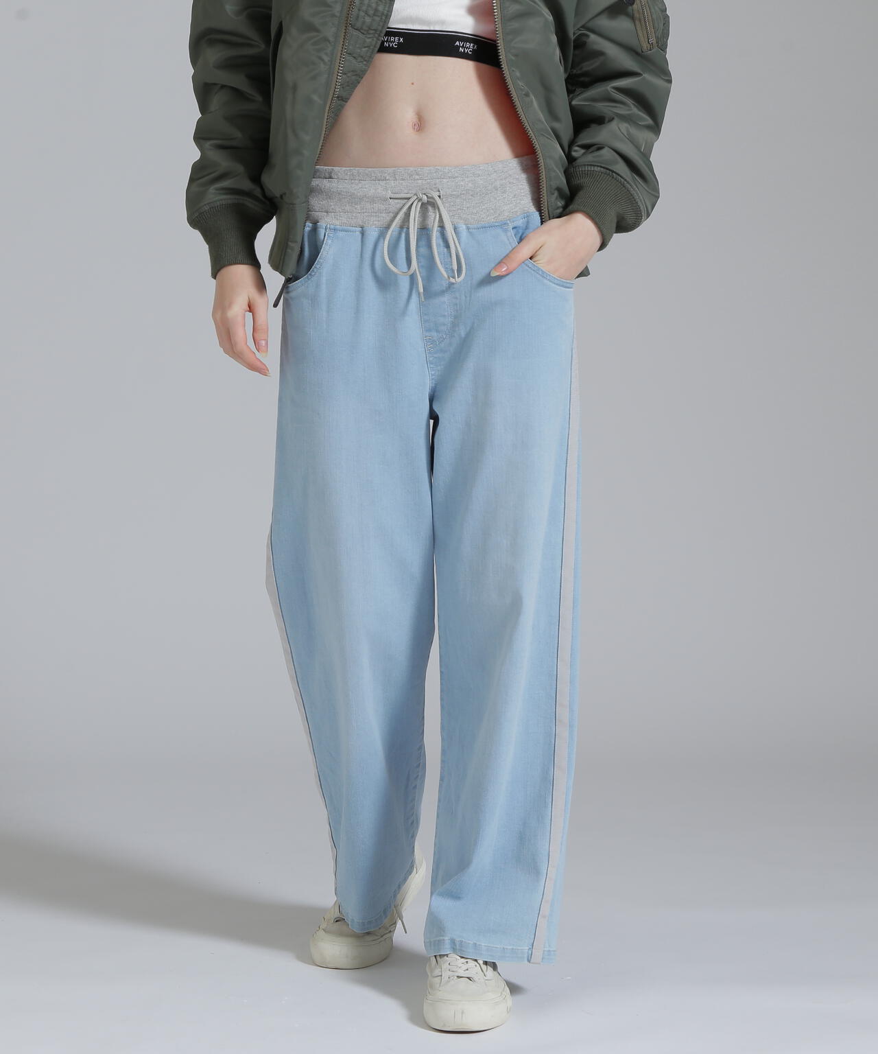 WAIST RIB DENIM PANTS/ウエストリブ デニムパンツ | AVIREX