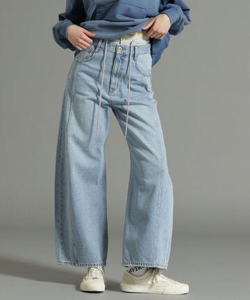 【先行予約 12月中旬-12月下旬入荷予定】《WEB LIMITED Belle LINE》W WEST DENIM PANTS/