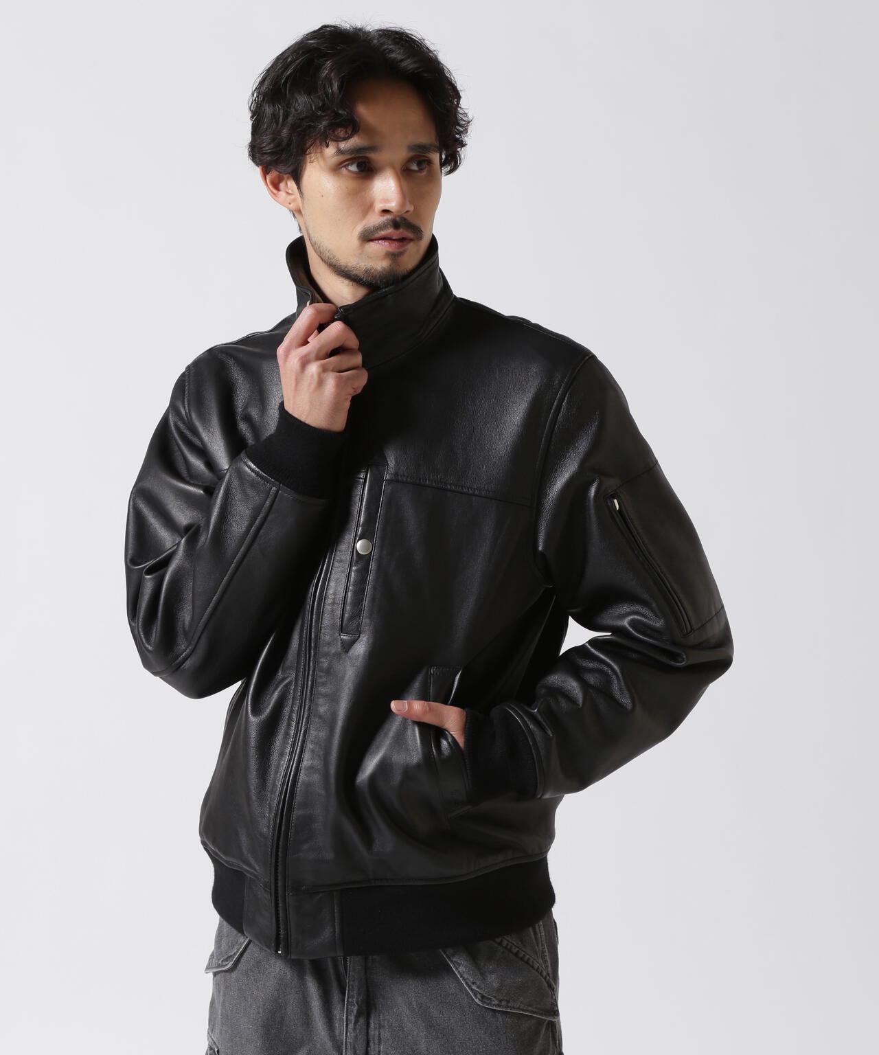 STAND LEATHER MA-1 MOD JACKET / スタンド レザー MA-1 | AVIREX ( アヴィレックス ) | US  ONLINE STORE（US オンラインストア）