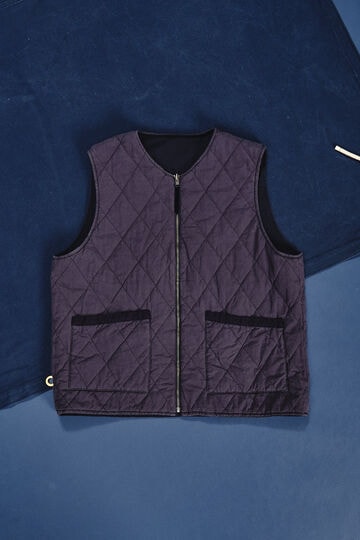 《TFQP by HANDROOM》JAPAN MADE HERRINGBONE DECK VEST / ジャパンメイド ヘリンボーン 