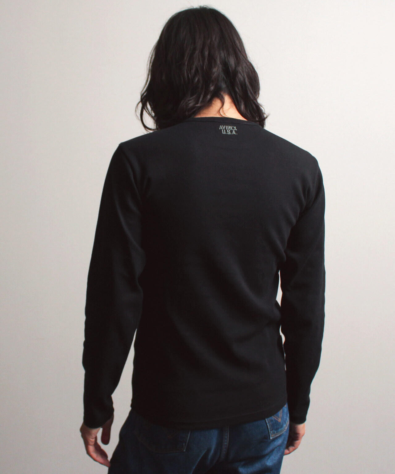 DAILY》RIB L/S V-NECK T-SHIRT/リブ 長袖 ブイネック Tシャツ