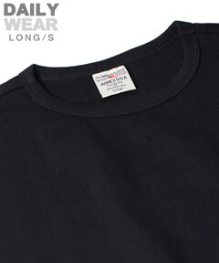 DAILY》RIB L/S CREW NECK T-SHIRT/リブ 長袖 クルーネック Tシャツ