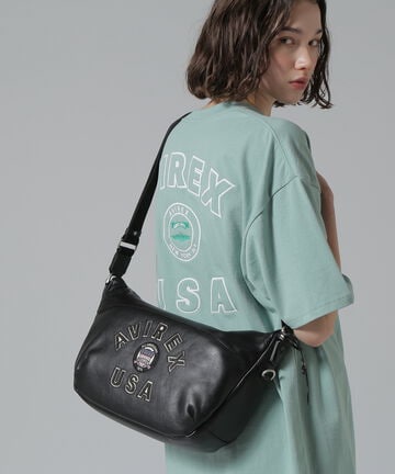 VARSITY LEATHER HOBO BAG / レザー ホーボーバッグ / フナガタバック / ショルダーバッグ / AVIREX /