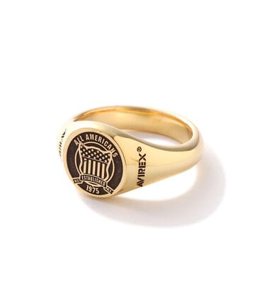 《AVIREX by J.H.M》"VARSITY" SIGNATURE RING GOLD PLATED / "バーシティ" シグネチャー