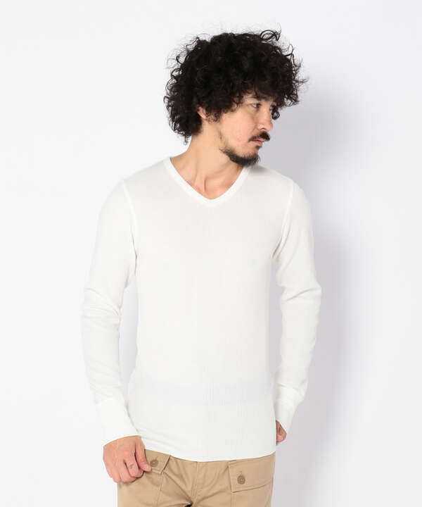 《DAILY/デイリー》DAILY L/S THERMAL V-NECK T-SHIRT/デイリー ロングスリーブ サーマル Vネック 