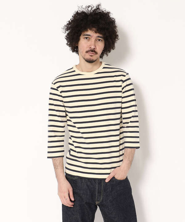 AVIREX/アヴィレックス/デイリー テレコー7分袖Tシャツ/DAILY 3/4 SLEEVE BORDER T-SHIRT