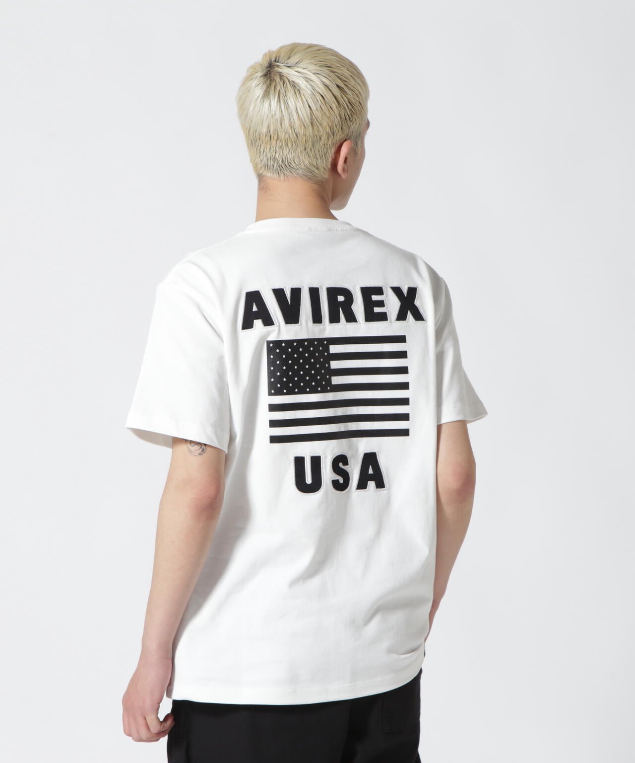 AVIREX 《WEBu0026DEPOT限定》S/S CREW Neck T STAR SPANGLED BANNER/クルーネック Tシャツ 星条旗 オフホワイト 2XL