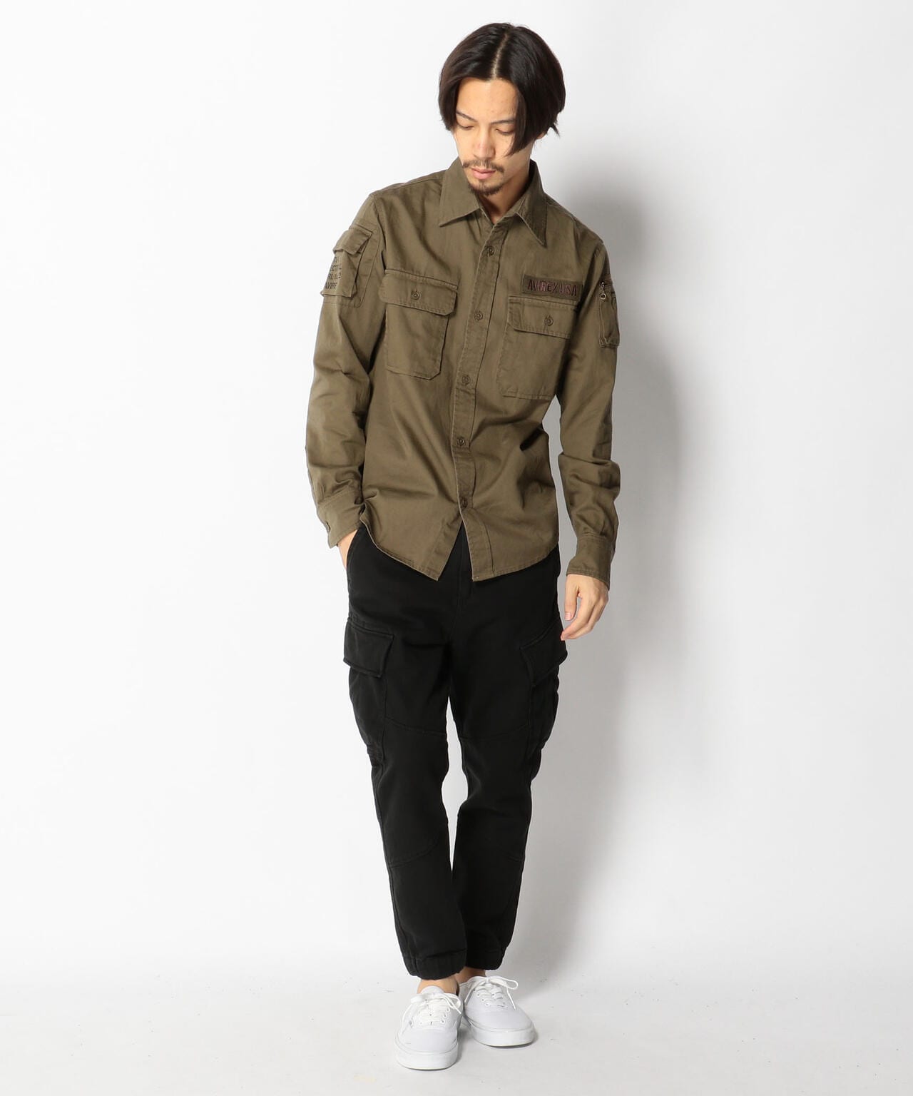 AVIREX/アヴィレックス/FATIGUE KHAKI SHIRT/長袖ファティーグ カーキ シャツ | AVIREX ( アヴィレックス ) |  US ONLINE STORE（US オンラインストア）