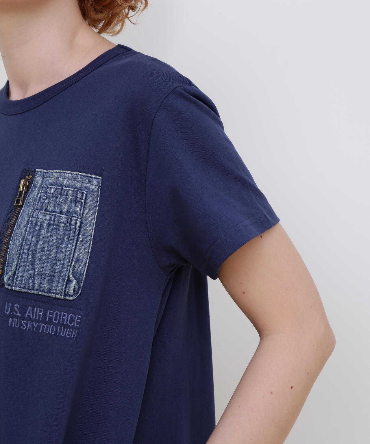 デニム ポケット フレア ワンピース/DENIM POCKET FLARE ONEPICE