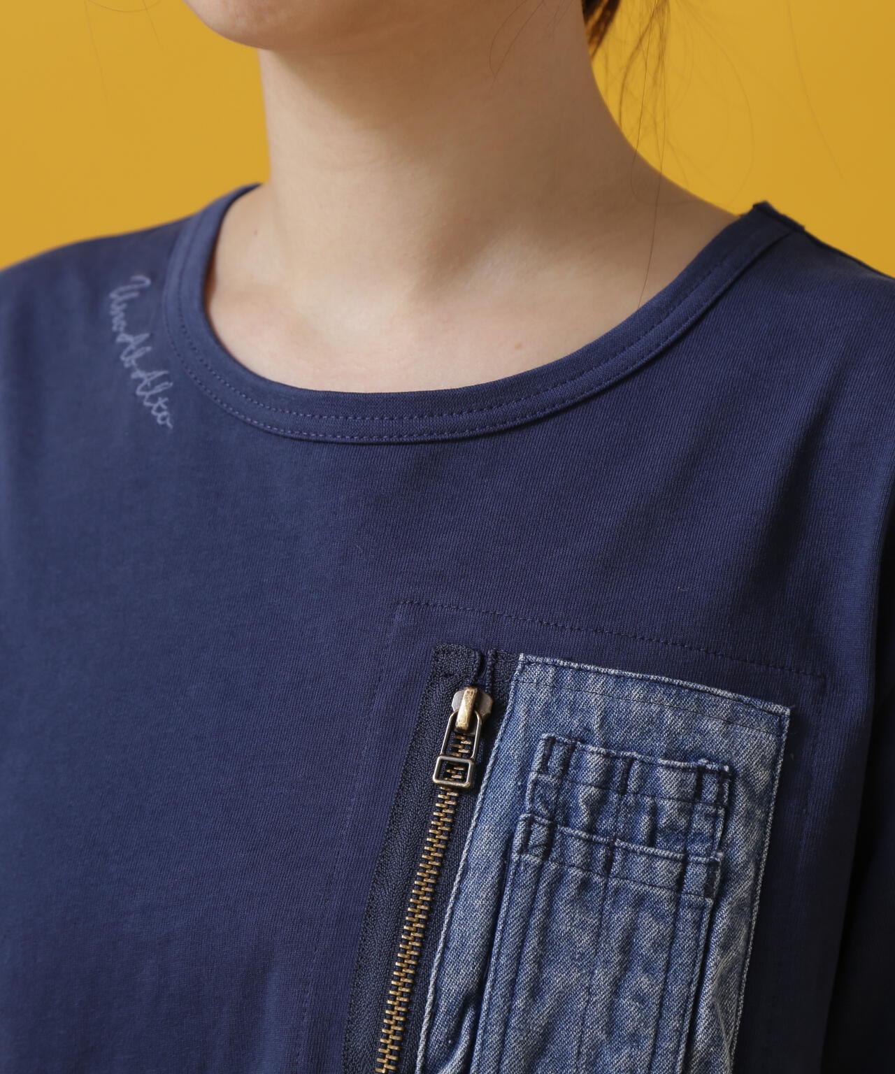 デニム ポケット フレア ワンピース/DENIM POCKET FLARE ONEPICE