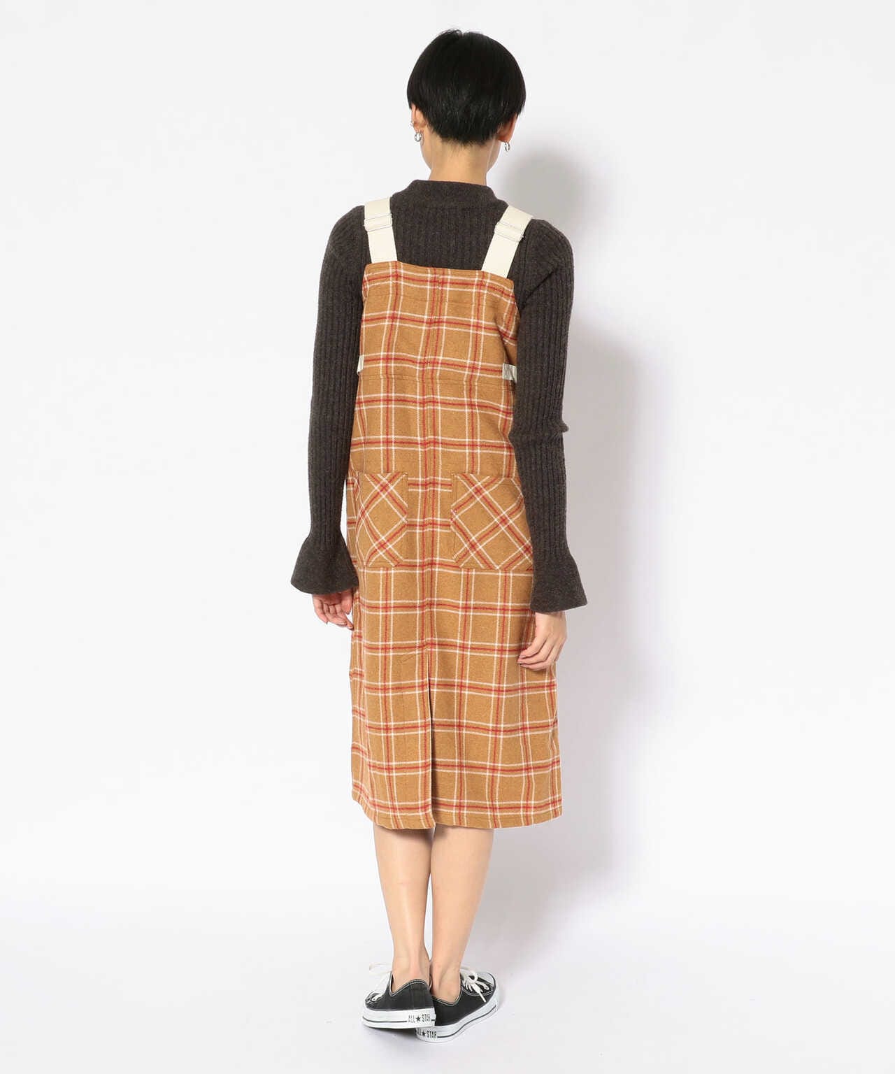 直営店限定】ウールチェック ジャンパースカート/WOOL CHECK JUMPER