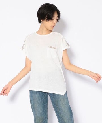 刺繍アシメントリーTシャツ/ASYMMENTRY T-SHIRT