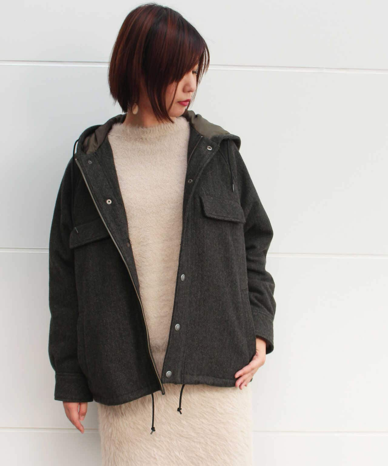 InRed掲載アイテム/ウール ショート パーカー/WOOL SHORT PARKA