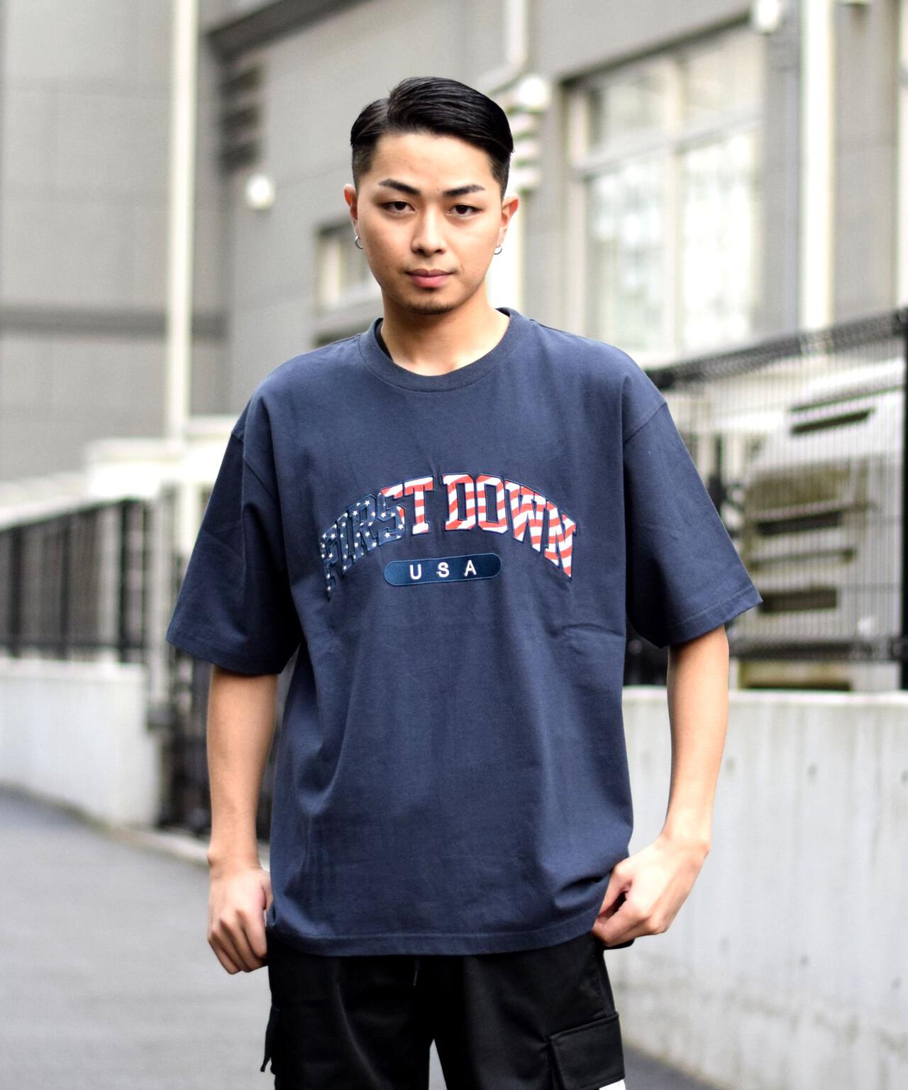 FIRSTDOWN/ファーストダウン/グラフィックプリントTシャツ/USA S/S Tee