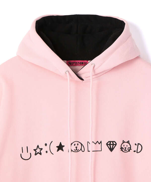 September/セプテンバー/EMOJI STITCH HOODIE/絵文字シシュウプルオーバーパーカー