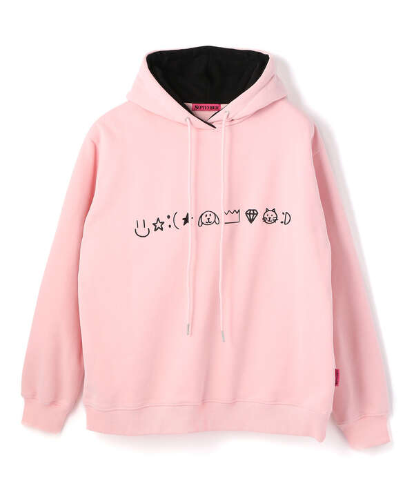 September/セプテンバー/EMOJI STITCH HOODIE/絵文字シシュウプルオーバーパーカー