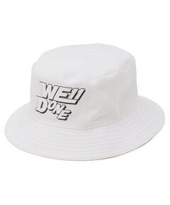 55cm頭周りウェルダン WE11DONE バケットハット プリント ロゴ 帽子 黒