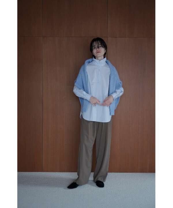 CLANE BASIC TUCK PANTS カーキ サイズ0-