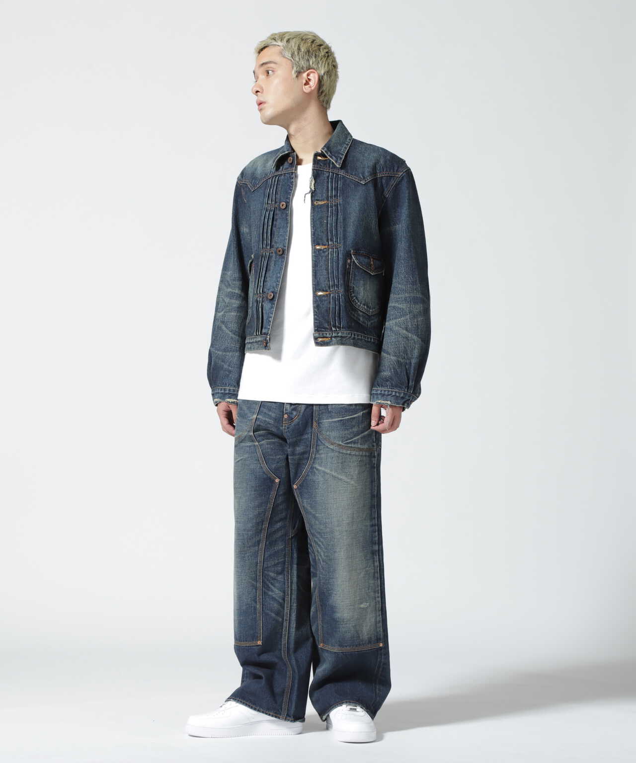 SUGARHILL MUSTY FADED DOUBLE KNEE DENIM-